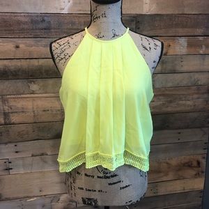 Bright yellow crop top